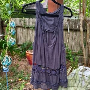 Free People FP One Tunic Linen with Embroidered Detail